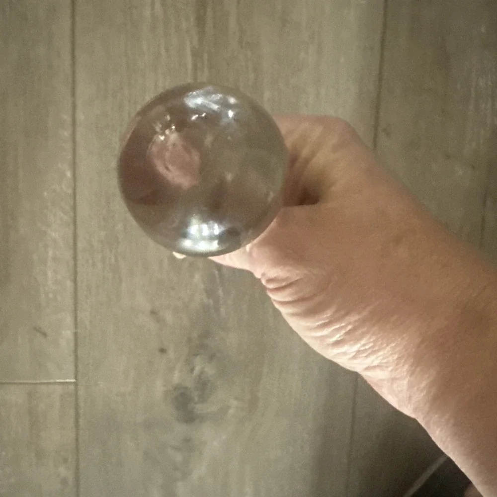 Vintage MCM Large Crystal Ball Orb Bubble Clear Glass Bottle Decanter Stopper